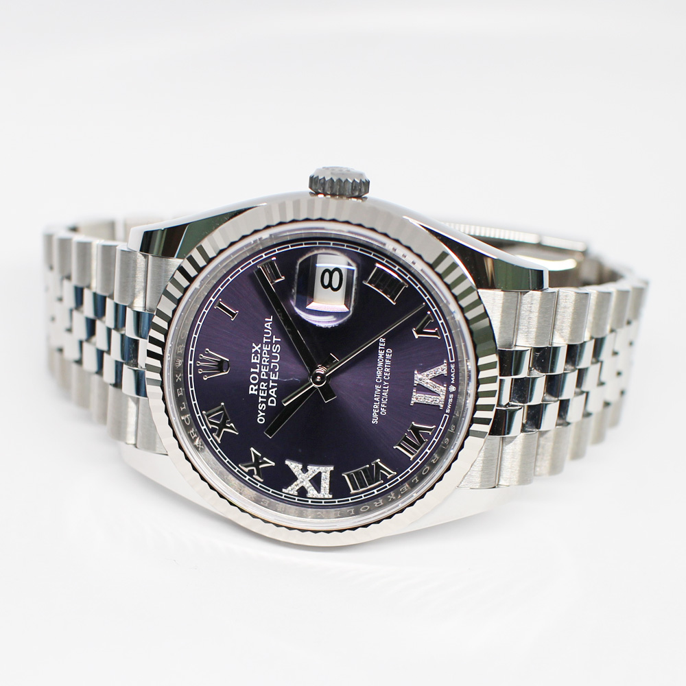 ロレックス デイトジャスト 36 126234 ランダム オーベルジーヌ ダイヤ SS WG 2023年 新品