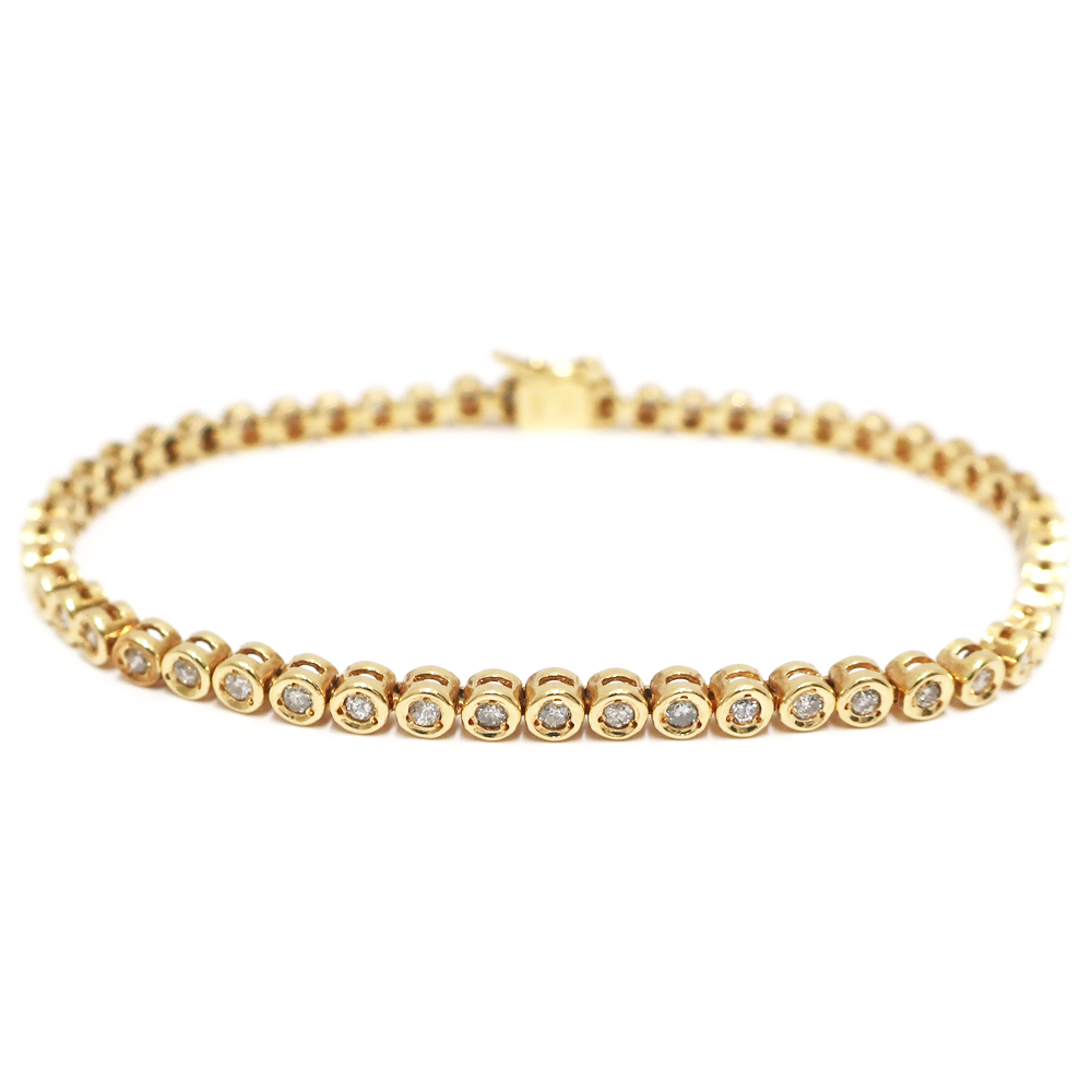 ジュエリー JEWELRY K18YG テニスブレスレット ダイヤモンド 750YG