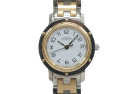 エルメス クリッパー CL4.220 白文字盤 SS コンビ