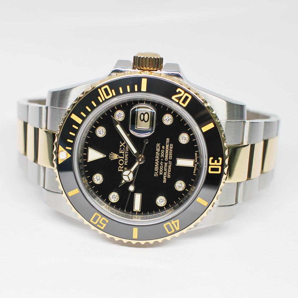 ロレックス サブマリーナ デイト 116613GLN ブラック SS YG ダイヤ メンズ