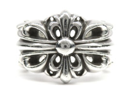 クロムハーツ リング DBL FLRL CRS ダブルフローラルクロス シルバー 925 24号 ジュエリー アクセサリー インボイス有