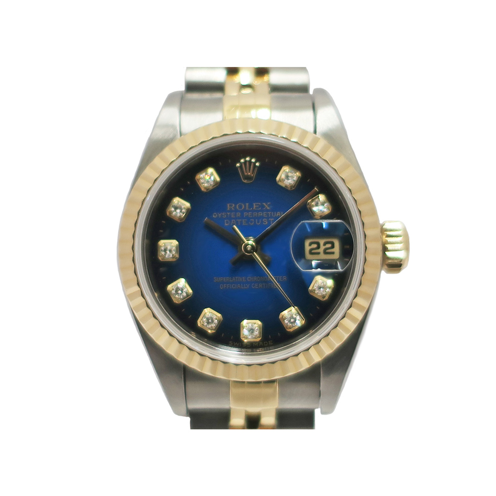 ロレックス ROLEX デイトジャスト 69173G T番 ブルーグラデーション ダイヤモンド SS YG 自動巻き