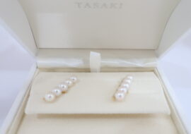 タサキ バランスピアス 一対 K18 イエローゴールド パール E3842