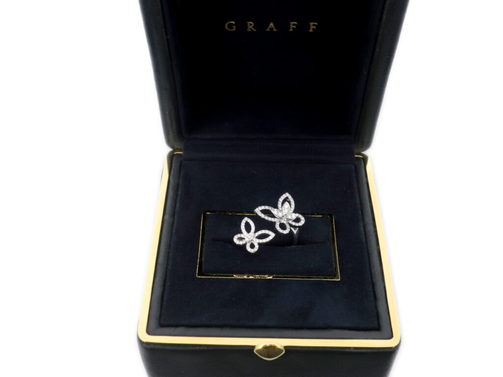 GRAF グラフ ダブル バタフライ シルエット ダイヤモンド リング 750WG ダイヤ