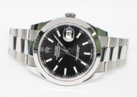 ロレックス デイトジャスト 41 126300 ブラック SS メンズ 保証書付き 2019年