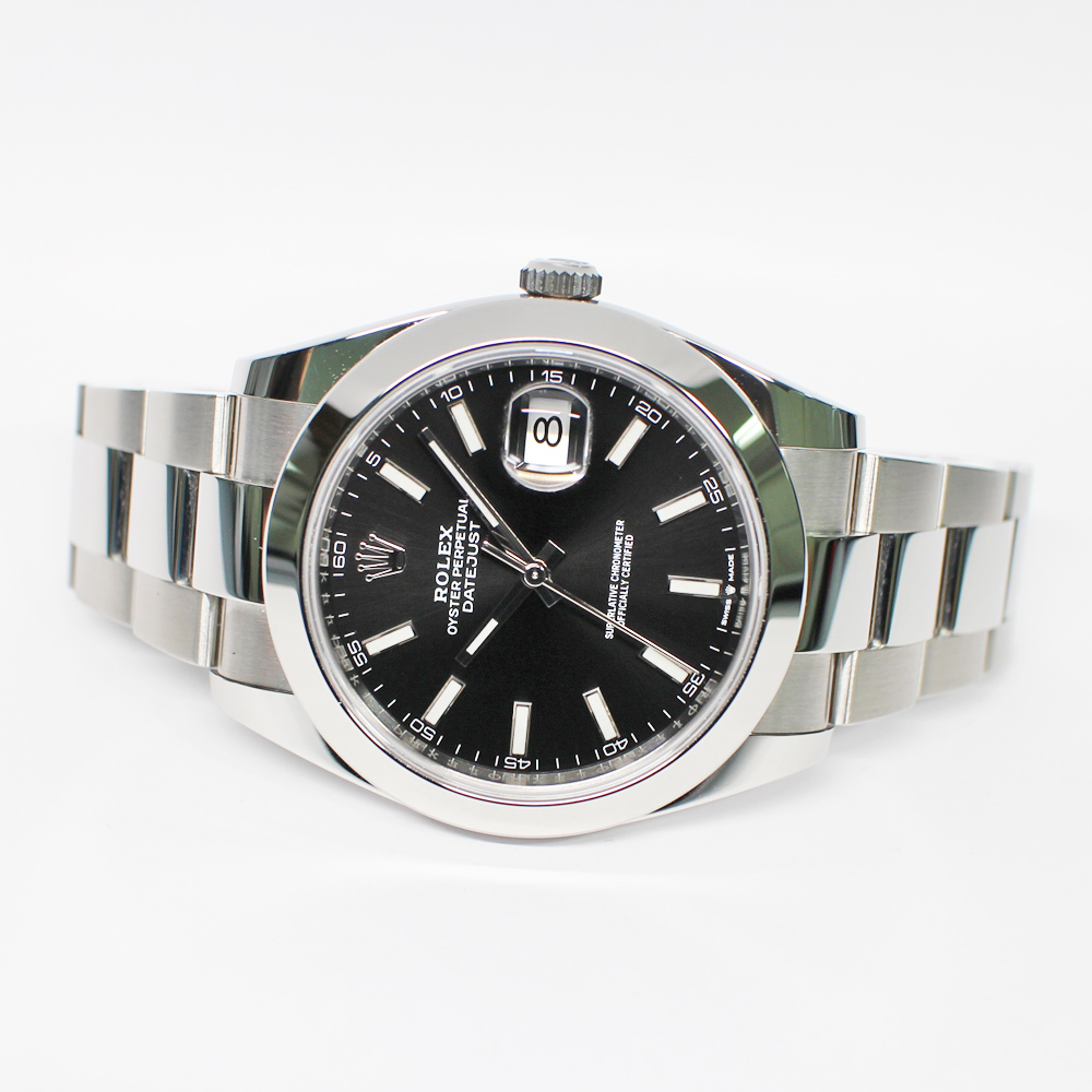 ロレックス デイトジャスト 41 126300 ブラック SS メンズ 保証書付き 2019年