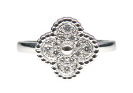 ヴァンクリーフ&アーペル スウィートアルハンブラ リング 750WG ダイヤモンド #49 9号 VCARO85800