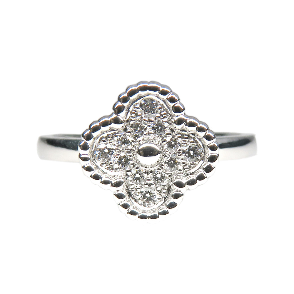 ヴァンクリーフ&アーペル スウィートアルハンブラ リング 750WG ダイヤモンド #49 9号 VCARO85800