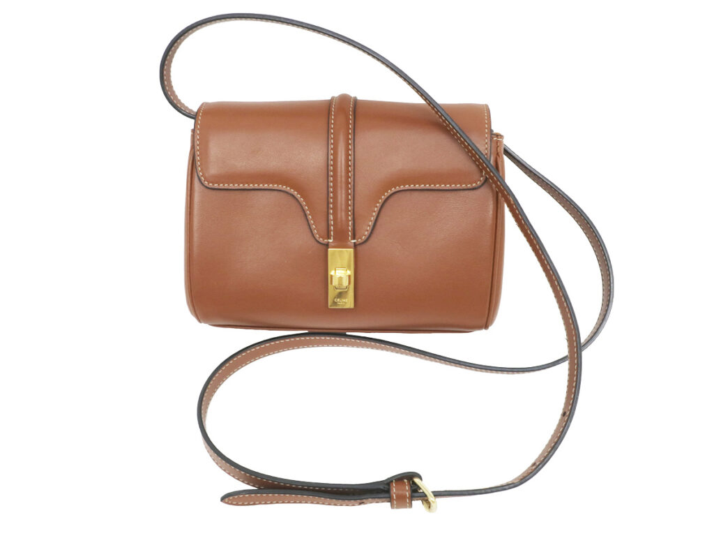 セリーヌ ミニソフト16 セーズ ショルダーバッグ タン カーフスキン 10L353EQR.04LU