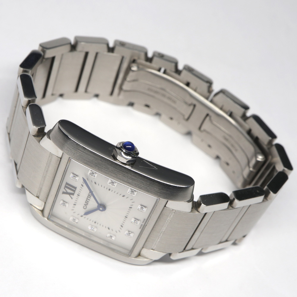 カルティエ タンクフランセーズ WE110007 シルバー11Pダイヤ SS