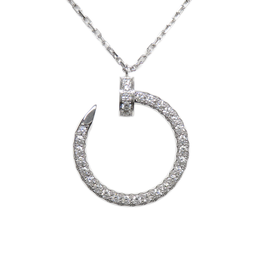 カルティエ ネックレス ペンダント ジュストアンクル 750WG ホワイトゴールド ダイヤモンド B7224897