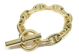 エルメス ブレスレット シェーヌダンクルGM 13コマ 750 YG イエローゴールド チェーン 2022年製造