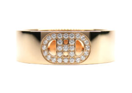 エルメス リング 指輪 Hダンクル 750PG ピンクゴールド RG ローズゴールド ダイヤモンド #50