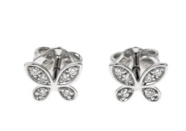 GRAFF グラフ パヴェ バタフライ ダイヤモンド プティ スタッド  ピアス 750WG