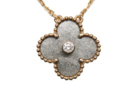 ヴァンクリーフ&アーペル ヴィンテージアルハンブラ ネックレス 750RG シルバーオブシディアン  2023年ホリデー VCARP9T000