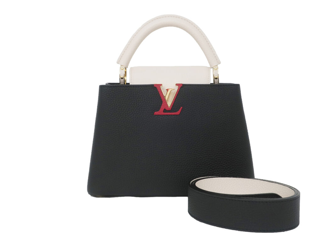 ルイヴィトン カプシーヌBB ショルダーバッグ ハンド ブラックXグレージュ トリヨンレザー M21043