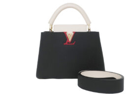 ルイヴィトン カプシーヌBB ショルダーバッグ ハンド ブラックXグレージュ トリヨンレザー M21043