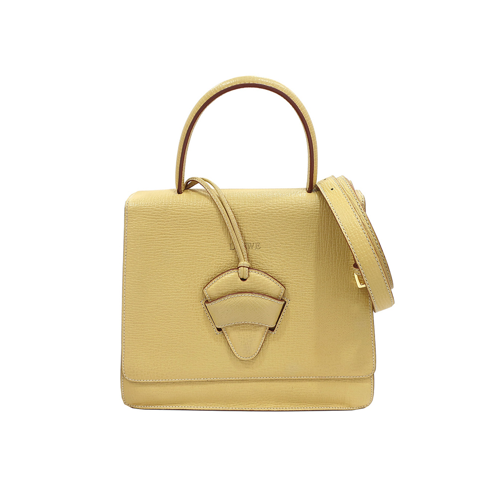 ロエベ LOEWE バルセロナ ハンド ショルダー 2wayバッグ イエロー