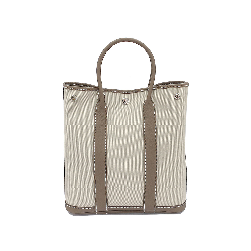 エルメス HERMES ガーデンファイルPM エトゥープ ベトン トワル ネゴンダ Z刻印