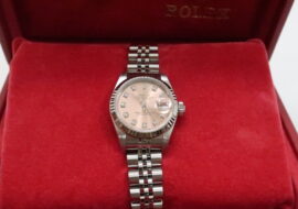 ロレックス デイトジャスト 79174G SS WG ピンク文字盤 10Pダイヤ