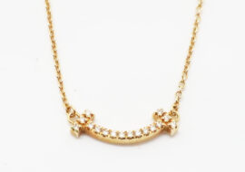 ティファニー Tスマイル ミニ ネックレス K18YG ダイヤモンド イエローゴールド