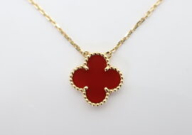 ヴァンクリーフ＆アーペル ヴィンテージアルハンブラ ペンダント 18K イエローゴールド カーネリアン VCARD38500