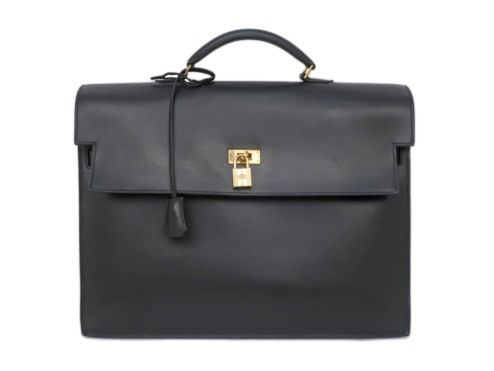 エルメス ケリーデペッシュ38 ボックスカーフ ブラック ゴールド金具 □G刻印 ビジネスバッグ