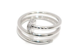 カルティエ CARTIER ジュストアンクル リング 750WG ダイヤモンド B4211000