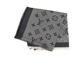 ルイヴィトン LOUIS VUITTON ショール・モノグラム ネオナット M73677 ブラック グレー