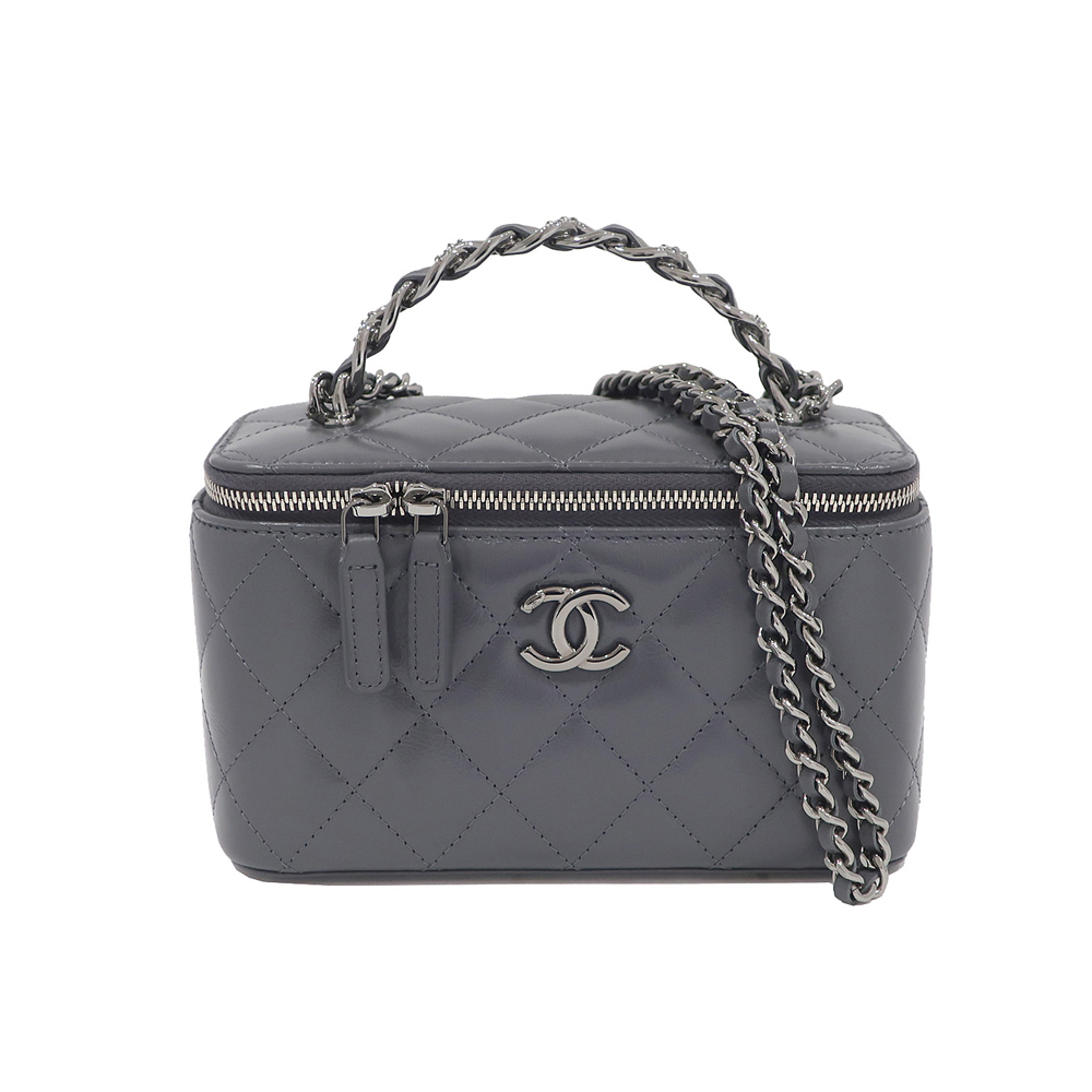 シャネル CHANEL チェーンクラッチ バニティ バッグ AP3593 グレー