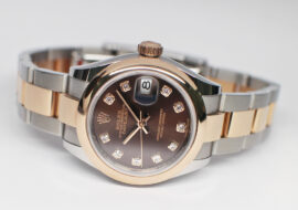 ロレックス デイトジャスト 28 279161G ランダム チョコレート ダイヤ SS RG 保証書付き 2018年