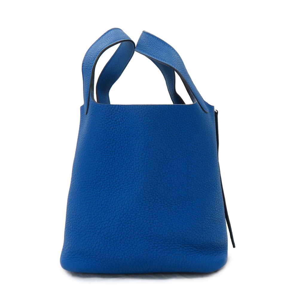 エルメス ピコタンロック PM 18 ブルーゼリージュ トリヨンクレマンス シルバー金具 Y刻印 ハンドバッグ