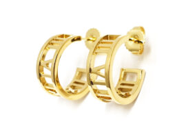 ティファニー TIFFANY オープン アトラス フープピアス 750YG