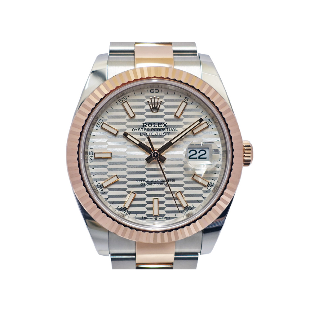 ロレックス ROLEX デイトジャスト41 126331 シルバー フルーテッド オイスター SS/RG 自動巻き