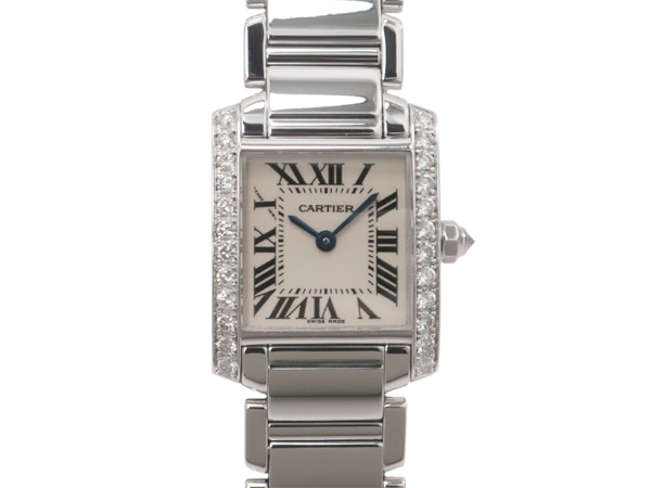 カルティエ タンクフランセーズSM WE1002S3 サイドダイヤ 750WG