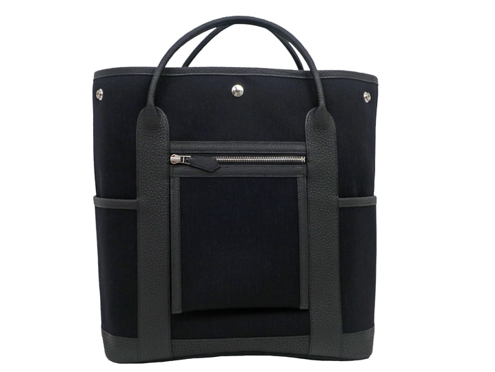 HERMES エルメス ガーデンパーティ ポケット トワルミリタリー ブラック ネゴンダ B刻印