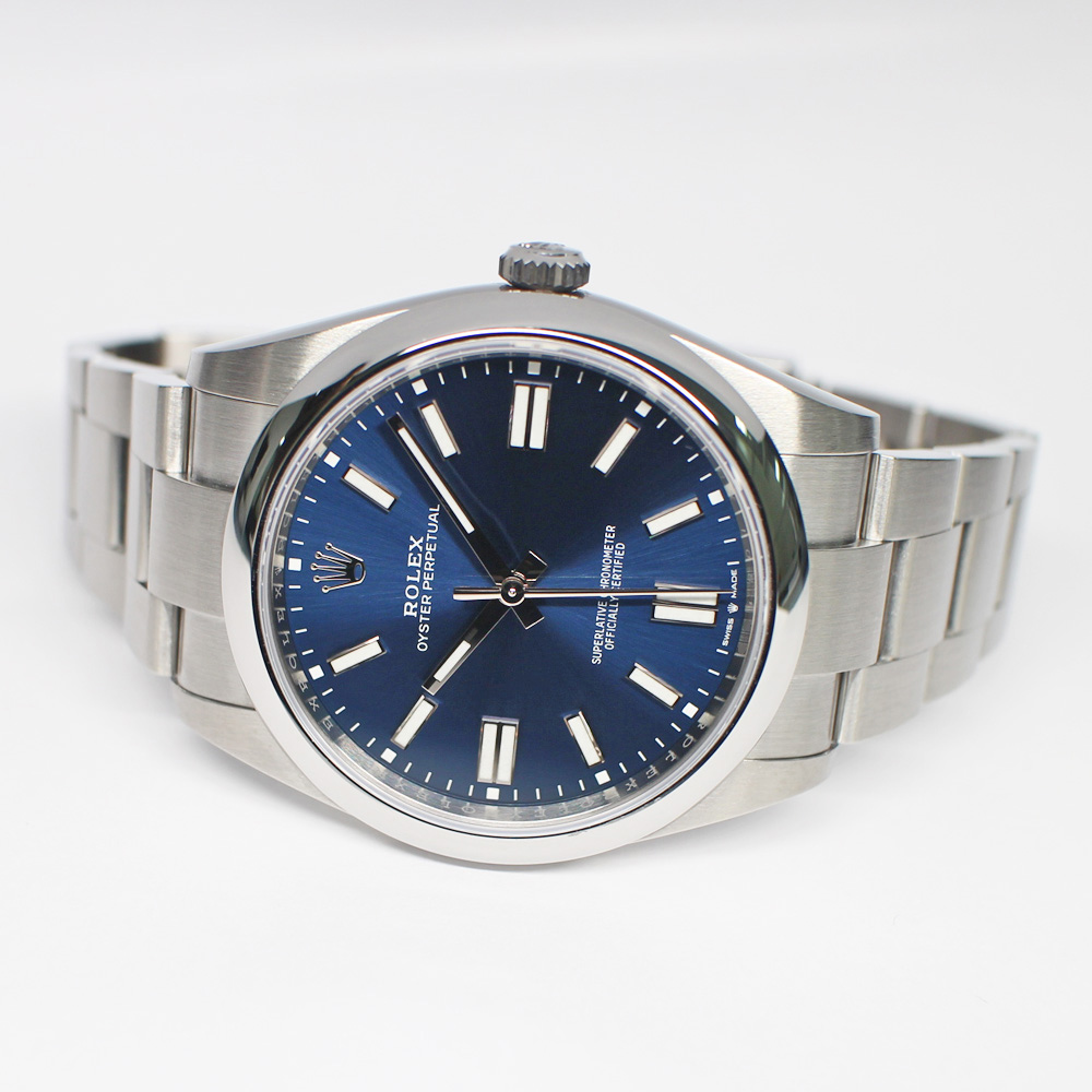 ロレックス オイスターパーペチュアル 41 124300 ブライトブルー SS メンズ 2023年