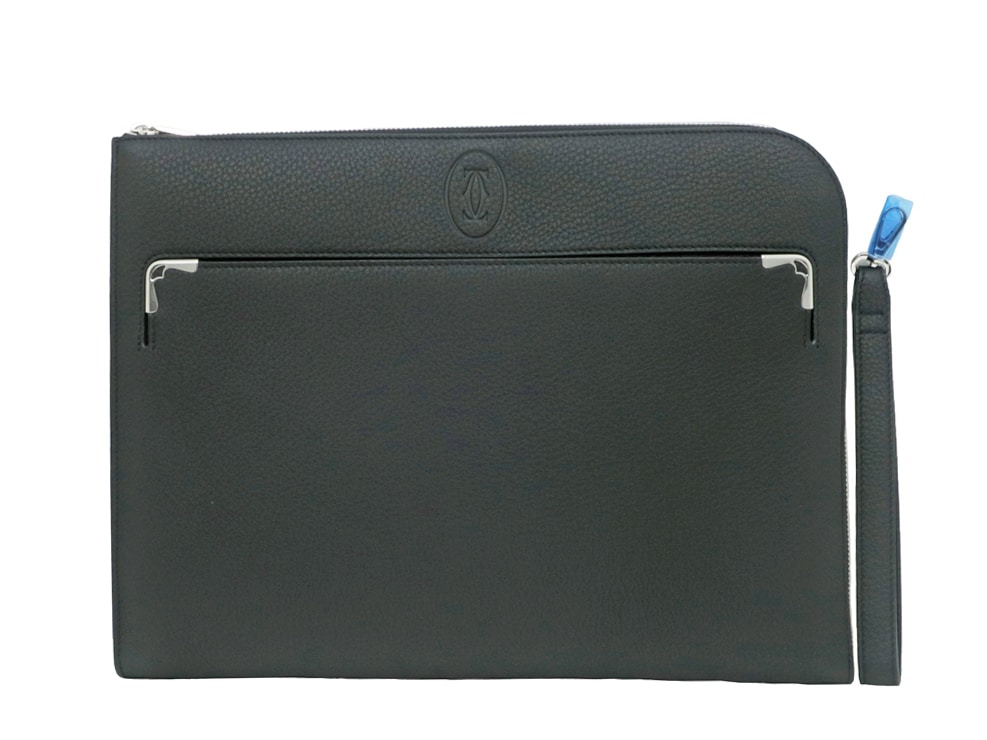 カルティエ マストドゥカルティエ クラッチバッグ ポートフォリオ ブラック カーフスキン