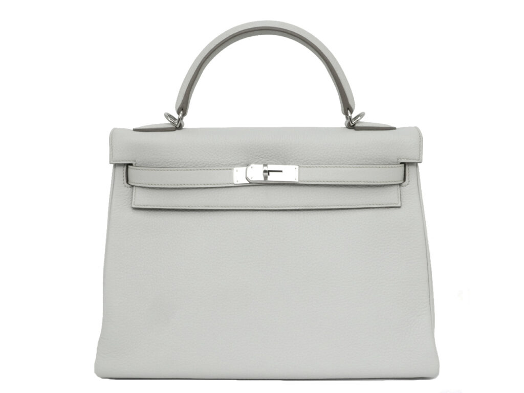 エルメス ケリー32 内縫い トゴ グリスパール  シルバー金具 □P刻印