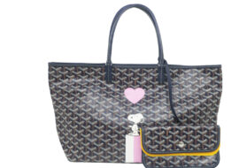 ゴヤール サンルイPM トートバック スヌーピー 2023年 ネイビー