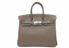 エルメス バーキン25 ヴォーエプソン エトゥープ シルバー金具 □N刻