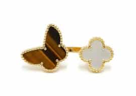 ヴァンクリーフ&アーペル VAN CLEEF&ARPELS ラッキーアルハンブラ アントレ レ ドア リング 750YG VCARNO5800