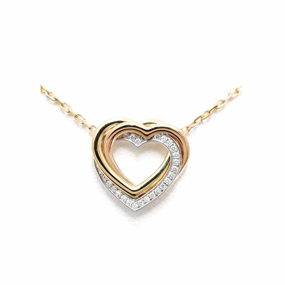 カルティエ CARTIER トリニティ ハート ダイヤモンド ネックレス 750 3カラー