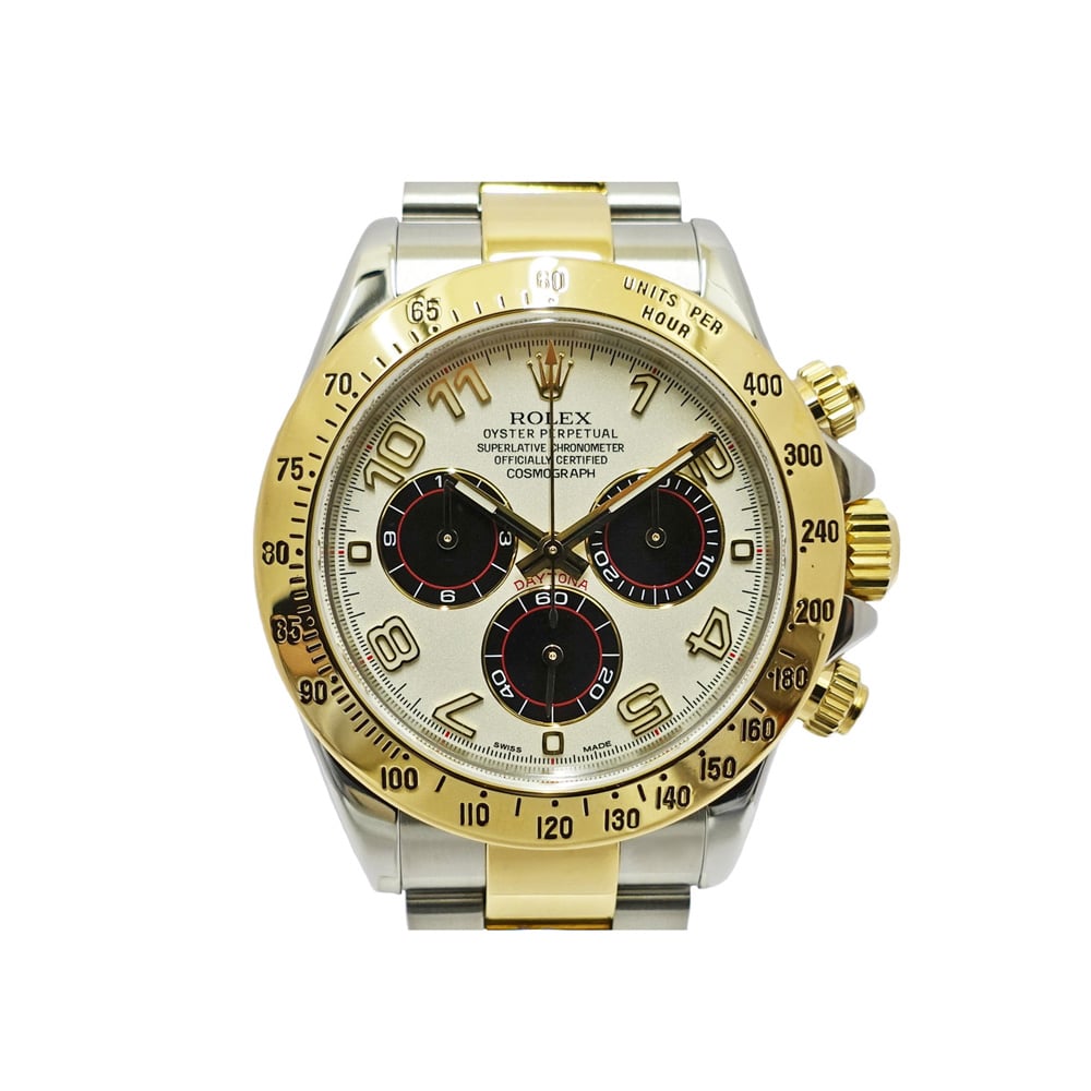 ロレックス ROLEX コスモグラフ デイトナ 116523 F番 ホワイト ブラック アラビア SS YG 自動巻き