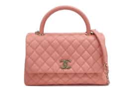 シャネル CHANEL ココハンドル29 マトラッセ A92991 キャビアスキン ピンク