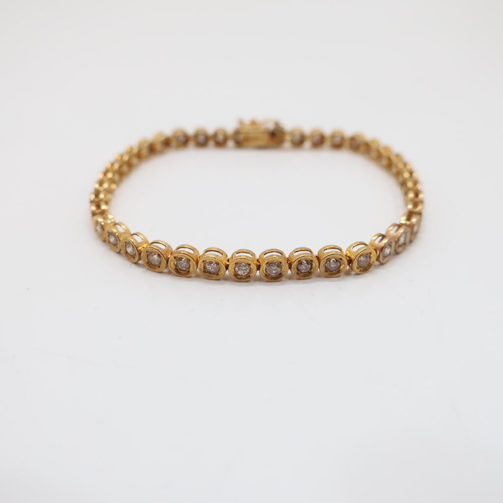 ブレスレット テニスブレス K18 イエローゴールド ダイヤモンド 2.00ct