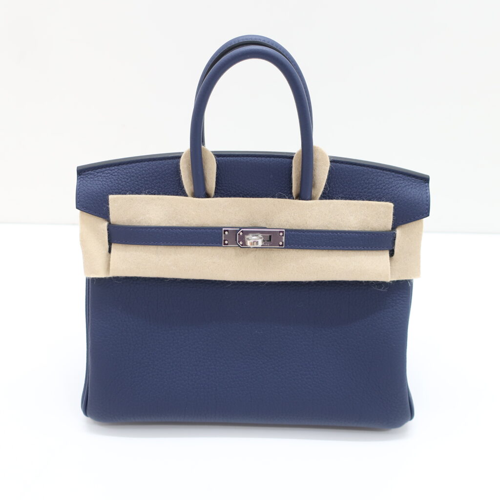 エルメス バーキン25 ブルーネイビー シルバー金具 トゴ