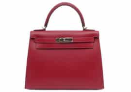 エルメス ケリー28 外縫い タデラクト ルージュヴィフ シルバー金具 D刻印