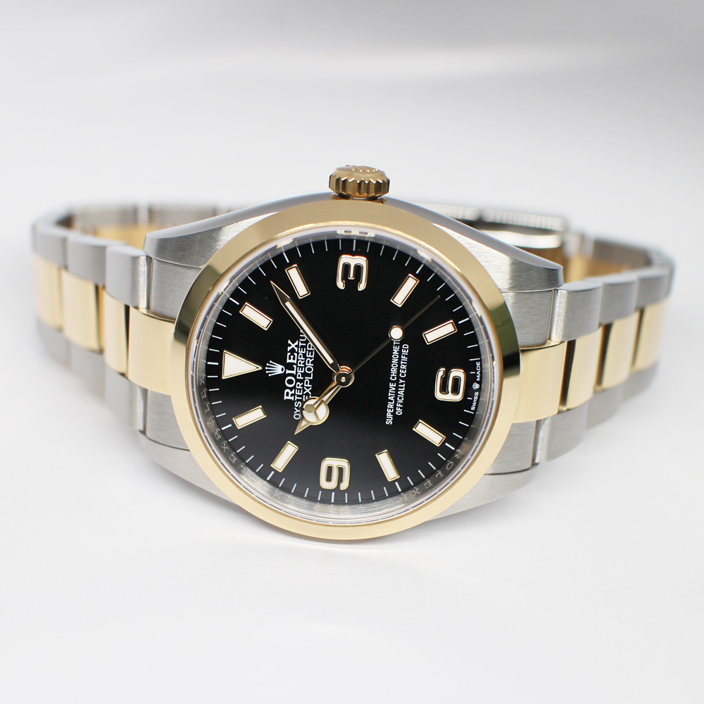 ロレックス エクスプローラーI 124273 ランダム ブラック SS YG 自動巻き メンズ 保証書付き 2023年
