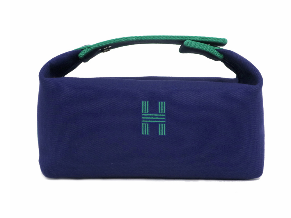 エルメス ブリッドアブラックPM ハンドバッグ ポーチ マリン